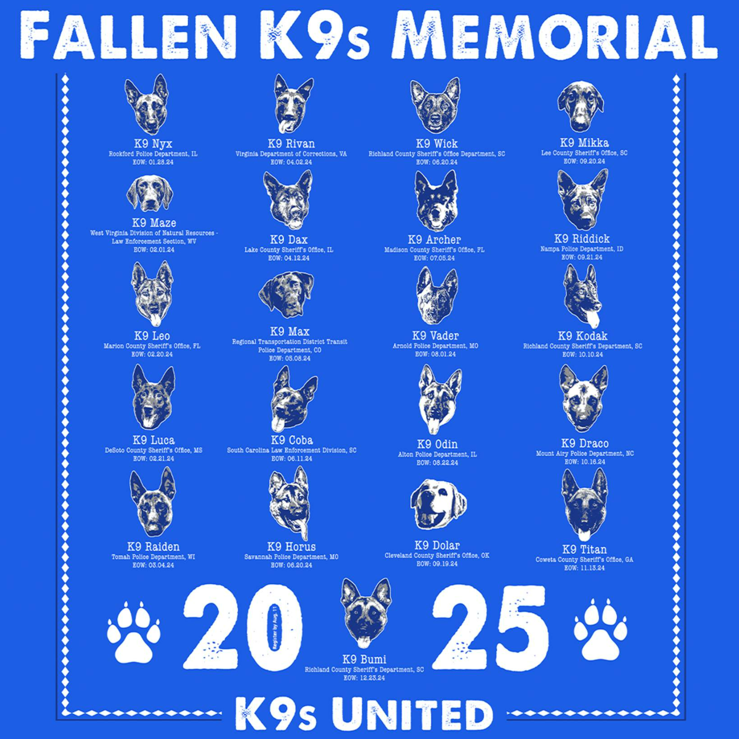 LIMITED EDITION: 2025 Fallen K9 Memorial Run T-Shirt