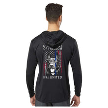 Load image into Gallery viewer, Guardians of Freedom Hooded Long Sleeve Wicking Tee - K9s United
